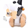 Teddies Pejsek s rolničkou tahací dřevo 2