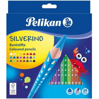 Pastelky Silverino 24 barev, trojhranné (poškozené) - 
