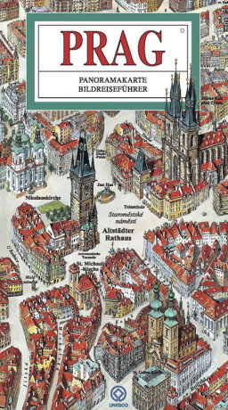 Praha - panoramatická mapa - německy - Tomáš Rygl