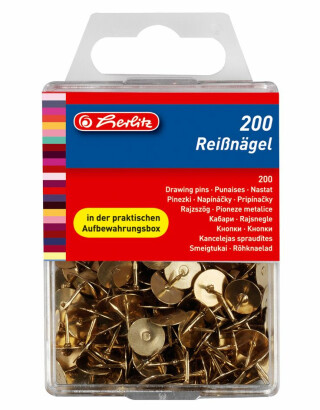 Herlitz - Napínáčky 200 ks, zlaté - 