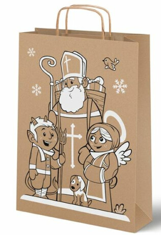 Taška MFP Mikuláš papír hnědý s uchem 22x28x10cm - 