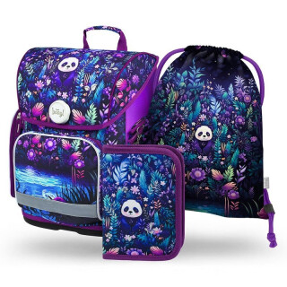 3 SET Ergo Jungle Panda: aktovka, penál, sáček - 