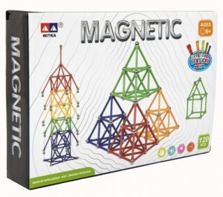 Magnetická stavebnice 120 ks plast/kov v krabici - neuveden
