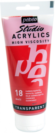 Akrylová barva Pébéo 100ml – 18 naphtol carmine - 