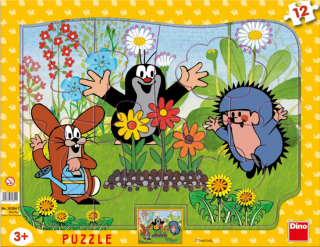 Puzzle Krteček zahradník 12 dílků deskové tvary - 