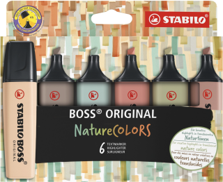 Zvýrazňovač STABILO BOSS ORIGINAL NatureCOLORS - sada 6 ks - neuveden