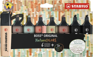 Zvýrazňovače STABILO BOSS NatureCOLORS 8 ks sada - 
