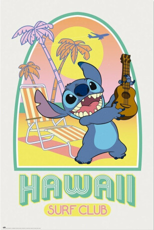Plakát Stitch – Hawaii Club Surf - 