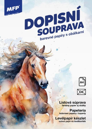 Dopisní papír barevný LUX 5+10 (Kůň) - 