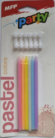 Dortové svíčky MFP pastel 12ks 12,5cm - 