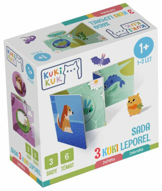 KukiKuk® KukiKuk - Sada 3 KUKI leporel Zvířátka - 
