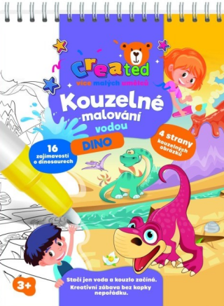 Kouzelné malování vodou Dinosauři/blok s tužkou 4 listy - 