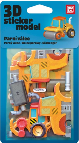 3D Sticker Model Stavební stroje Parní válec - MAKE - 