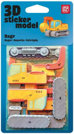 3D Sticker Model Stavební stroje Bagr - MAKE - 