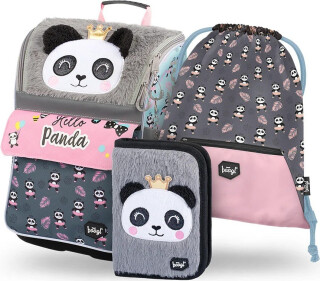 3 SET Zippy Panda: aktovka, penál, sáček - 