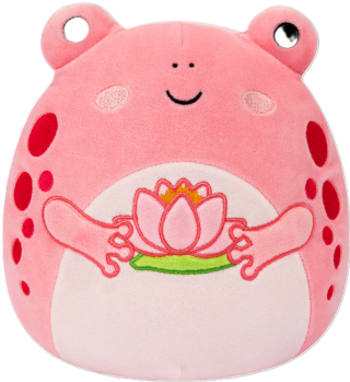 SQUISHMALLOWS Růžová žába s leknínem - Lonina - 