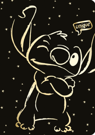 Sešit A5 32 l. čtverečkovaný Disney Gold Stitch vzor 3 - 