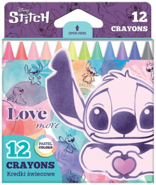 Voskové pastelky 12 barev pastelový Stitch pastelový - 