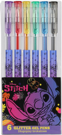 Propisky třpytivé Disney černý Stitch 6 barev - 