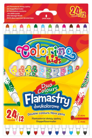 Fixy Colorino Kids dvoubarevné 12 ks, 24 barev - 