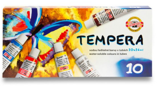 Temperové barvy 10ks (poškozené) - 