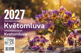 Kalendář 2027 Květomluva, stolní, týdenní, 14 x 21,4 cm - 