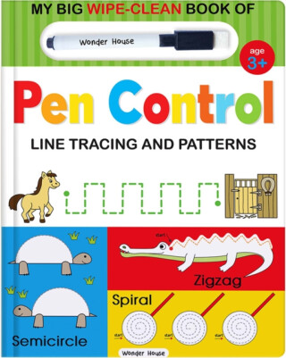 My Big Wipe And Clean Book of Pen Control for Kids : Line Tracing And Patterns - Wonder House Books